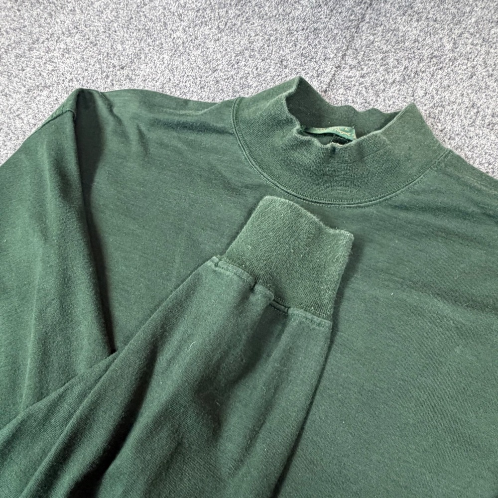 Robert Bryan Mens Mock Neck Long Sleeve Shirt Green Belterra Golf Made in USA M